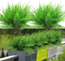 12 Bundles Artificial Plants for Outdoor UV Resistant No Fade Faux Wheat Grass a - £26.73 GBP