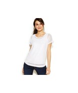 Alfani Foiled Open-Knit Top Bright White New - $284.05 MXN