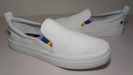 Sperry Size 5.5 M CREST TWIN GORE PRIDE White Canvas Sneakers New Women&#39;... - $88.11