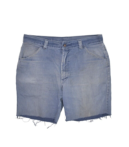 Vintage Jean Shorts Mens 36 Faded Indego Fringe Cut Off Jorts Distressed... - £26.33 GBP