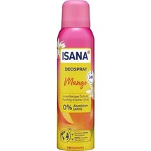 Isana Women&#39;s Mango Deodorant Spray 0% Aluminum 150ml -VEGAN- Free Shipping - £7.52 GBP