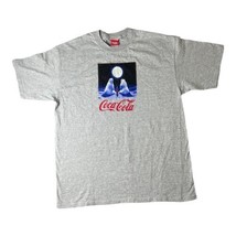 Coca Cola Polar Bears “Moon Gaze” VTG X LARGE Men&#39;s Gray T-Shirt NWT - $14.99