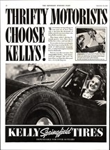 1938 Kelly Springfield Tires Lady Dog Trade Print Ad - £19.20 GBP
