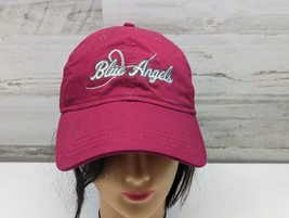 Blue Angels Embroidered Baseball Cap Hat Red Burgundy US Navy Show Jets Strapbac - £15.44 GBP