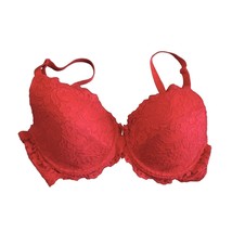 Red Bra by Smart &amp; Sexy Brand 36D Red Floral Pattern Embroidery Full Cov... - $14.03