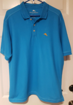 Tommy Bahama Polo Short Sleeve Shirt Supima Cotton Size M Blue Orange Marlin - £13.21 GBP