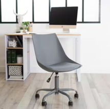 Moorish Grey Faux Leather Seat Task Chair with Adjustable Height - £40.10 GBP