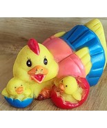 BEE Toys 1992 Small Rubber Chicken Mom with 2 Baby Chicks PLEASE READ - $6.29