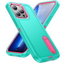 for iPhone 14 (Color: Light Blue/Rose) Shockproof Hard Back Hard Silicon... - $838.79 MXN