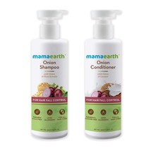 Mamaearth Onion Hair Conditioner Anti Hair fall Hair Growth Shampoo 250ML Each - £28.22 GBP