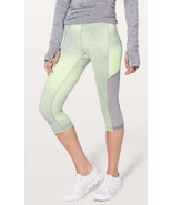 Lululemon Speed Up Crop Mesh 21&quot; Ocean Spray Fluro Citrus Light Cast Siz... - €17,10 EUR