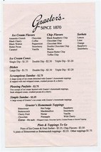 Graeter&#39;s Ice Cream Menu Cincinnati Ohio Sundaes Sodas Fountain Favorites - £14.02 GBP