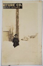 RPPC Older Man Suit Hat Shovel Snow Huge Mounds c1915 Postcard B30 - £5.55 GBP