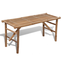 Outdoor Garden Patio Folding Bamboo Rectangular Coffee Table Sofa Side Tables - £65.20 GBP