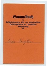 German Collection Book Receipt Card 1939 for Frida Knofler in Sudetenland  - $27.72