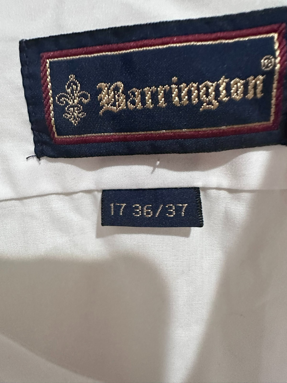 BARRINGTON Men’s 17 36/37 White Long Sleeve Cotton Dress Shirt Button-Up Item image 4