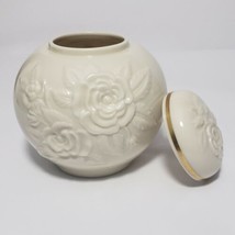 Lenox China Rose Blossom Ivory 24k Gold Ginger Jar With Lid Made in USA - £27.68 GBP