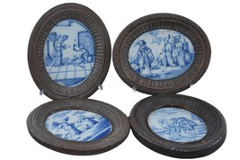 Antique Delft Tiles in wood frames - £487.23 GBP