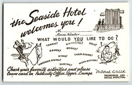 Seaside Hotel Atlantic City Postcard Trade Card Lady On Horse Unused Vintage - £7.59 GBP