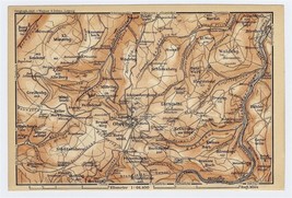 1910 Original Antique Map Of Oberhof Vicinity / Thuringia Thüringen Germany - £13.61 GBP