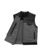Men’s Biker Vest Hunt Club Leather Diamond Quilted Motorcycle Denim Style Vest - $110.00 - $120.00