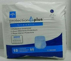 Medline Protection Plus Classic Protective Underwear,Large, 18 Each / Bag Unisex - $13.09