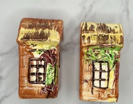 Ceramic Salt and Pepper Shaker Set 2 pcs Cottage House Painted Made In Japan 3”T - £5.37 GBP