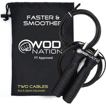 Attack Speed Jump Rope : Adjustable Jumping Ropes : Unique Two Cable Skipping Wo - £30.01 GBP