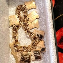 Old 1980s vintage gold ten commandment bracelet~In amazing condition - £38.15 GBP
