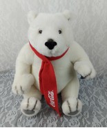 Coca Cola Polar Bear Plush Coke White Red Beverly Hills Christmas 14&quot;  S... - $23.17 CAD