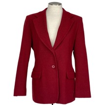 VINTAGE Pendleton Wool Blazer Jacket Women&#39;s Size 12 Red 2 Button Suit - £38.93 GBP