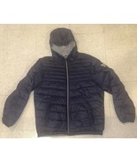 Mens Reversible Guess Puffer Jacket Navy Blue &amp; Gray Sz Large L - $1,027.50 MXN