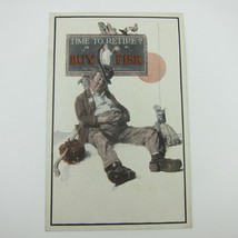 Postcard Fisk Tires Norman Rockwell Advertising Hobo Tramp Bum Antique RARE - £23.56 GBP