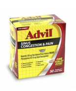 Advil Sinus Congestion &amp; Pain Non-Drowsy Coated Tablets 200 mg 50 Packs ... - £27.48 GBP
