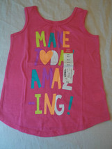 Okie Dokie Girls Tank Top Shirt  Pink Make Today Amazing 5T New W Tags - £6.45 GBP