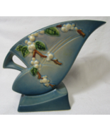 Roseville Snowberry 1FH-7 Persian Blue Vintage Art Deco Pottery Flower Vase - $89.09