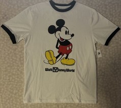 Disney Mickey Mouse Classic Ringer T-Shirt for Adults Disneyland White M... - £17.55 GBP