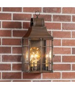 Stenton Outdoor Lantern Wall Light in Solid Weathered Brass - 3-Light - £392.92 GBP