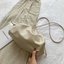 SMOOZA Women Bag Cloud-wrapped Soft Leather Madame Single  Slant Dumpling Bag Ha - £100.38 GBP
