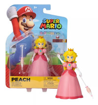 Super Mario Peach with Umbrella 4&quot; Figure New in Package - £15.89 GBP