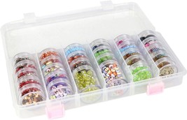 Everything Mary Large Plastic Bead Storage Organizer Box, 28 Jars - Cont... - $25.17