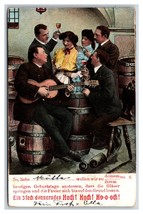 German Comic Men Gathered Around Women Singing ON Beer Barrels DB Postcard S3 - £4.18 GBP