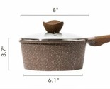 CAROTE 2.3 Qt Saucepan w/Lid ~ Nonstick ~ TERRA BROWN ~ Granite ~ ALL St... - $37.40