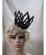 Black Gold Imperial Lace Crown Headpiece Wicked Evil Queen Renaissance M... - $18.94 CAD