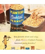 1958 Planters Cocktail Salted Peanuts Advertisement Nuts Snacks Mr Peanu... - $41.35 CAD