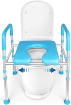 Raised Toilet Seat Riser With Handles, Premium Elevated Stable Commode, Pregnant - £88.03 GBP