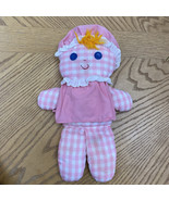 Vintage 1975 Fisher Price &quot;Lolly Dolly&quot; Pink Gingham Baby Rattle Plush Doll - $278.27 MXN
