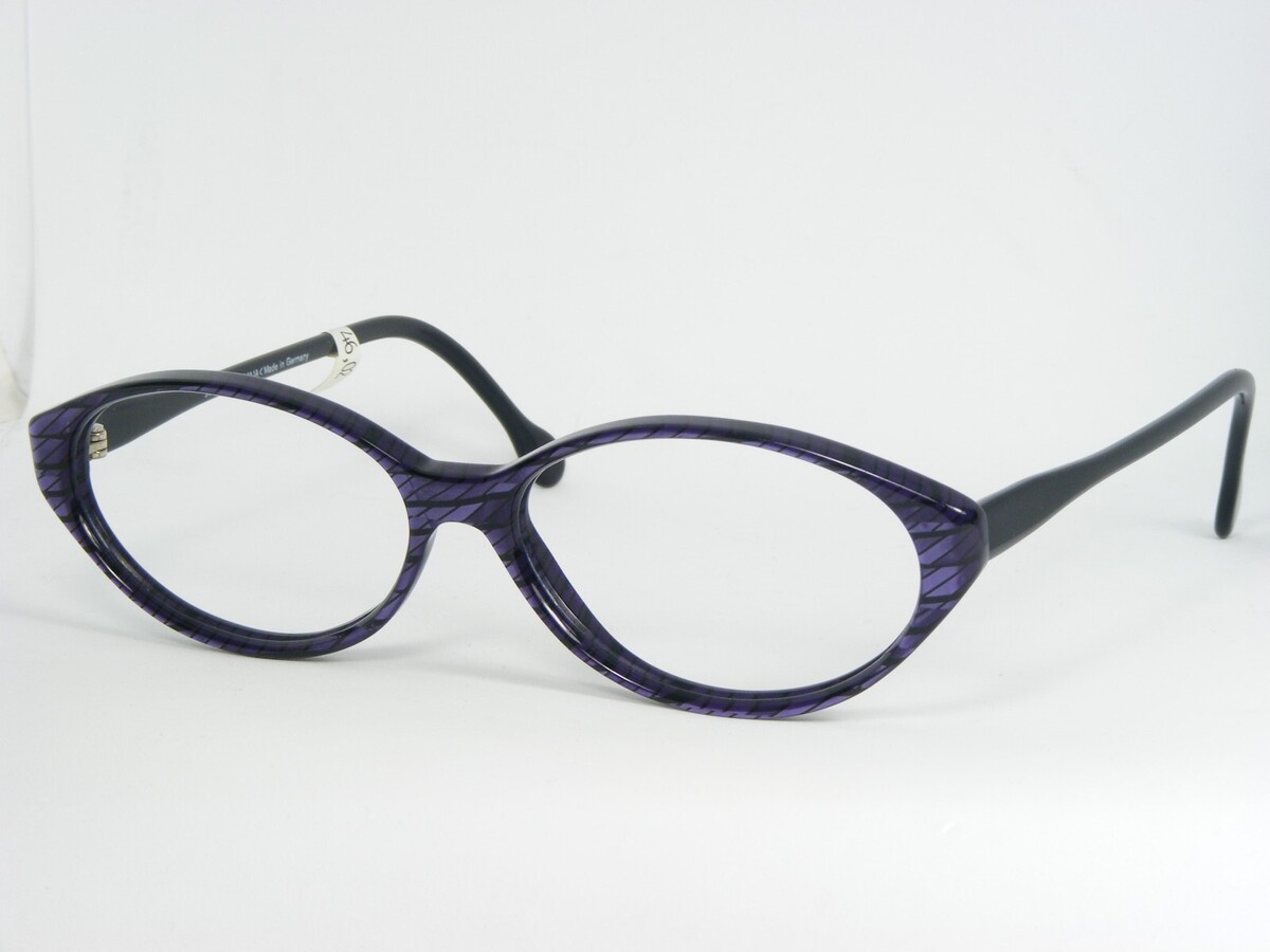 Vintage Meitzner MAJA 301 Violett/Schwarz Brille 55-15-135mm (Notizzettel) - $49.49
