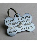 MIAMI DOLPHINS STYLE DOG TAG FUNNY I&#39;M A DOLPHIN PERSONALISED BONE DOG I... - $374.40 MXN