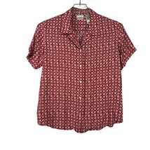 Villager Sport Size XL Red &amp; White Floral Rayon Short Sleeve Shirt - £15.31 GBP